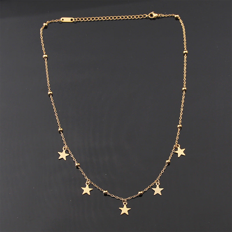 Female Stainless Steel Star Small Pendant Necklace - Chic Angle